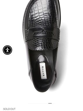 Eytys Black Croc-Embossed Penny Loafer